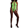 Ouch! Glow Body échancré ouvert à l'entrejambe avec dos nu Vert Fluo